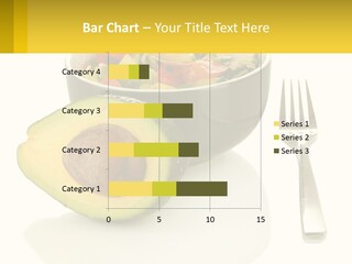 A Bowl Of Salad With An Avocado Next To A Fork PowerPoint Template