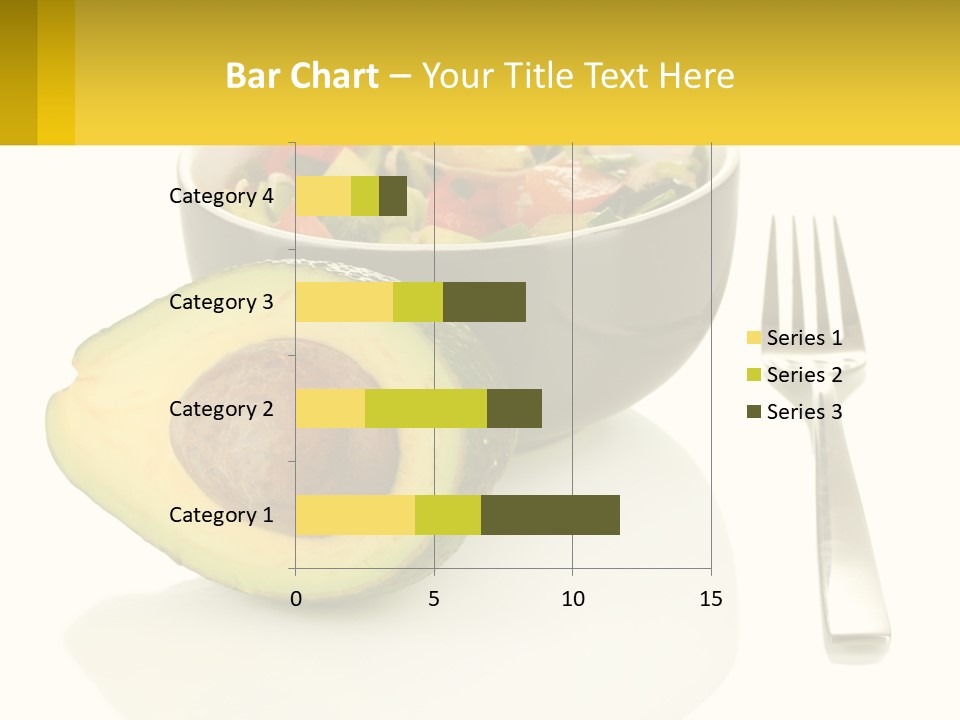 A Bowl Of Salad With An Avocado Next To A Fork PowerPoint Template