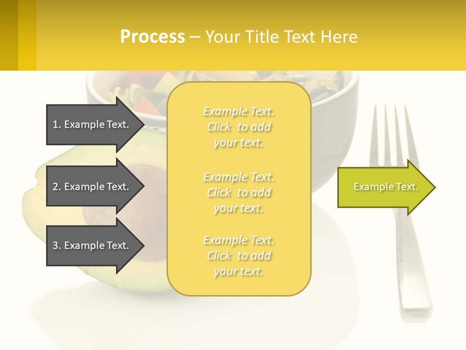A Bowl Of Salad With An Avocado Next To A Fork PowerPoint Template