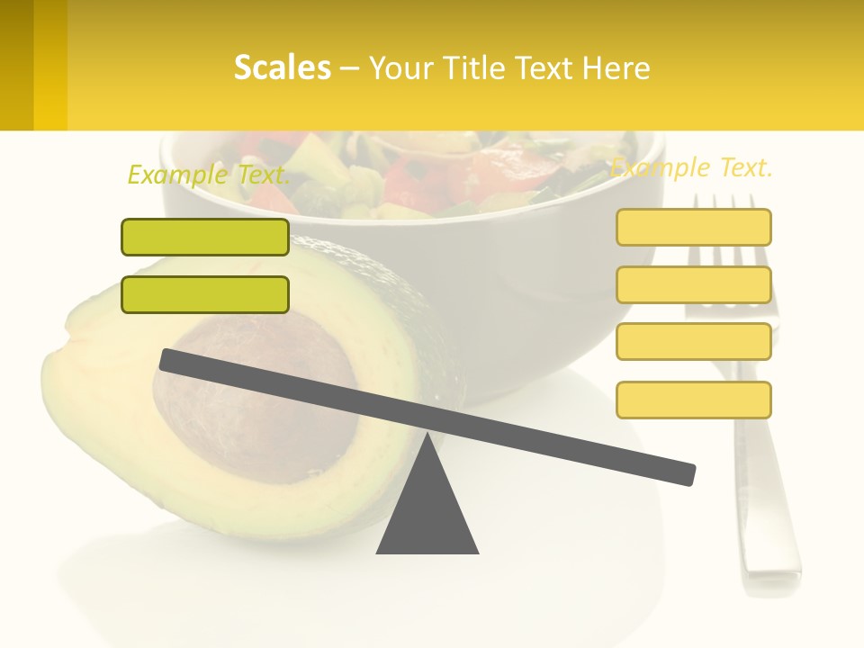 A Bowl Of Salad With An Avocado Next To A Fork PowerPoint Template