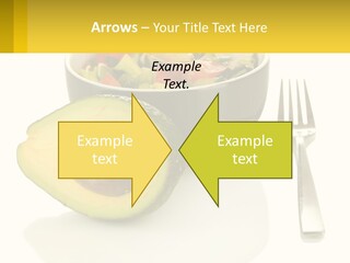 A Bowl Of Salad With An Avocado Next To A Fork PowerPoint Template