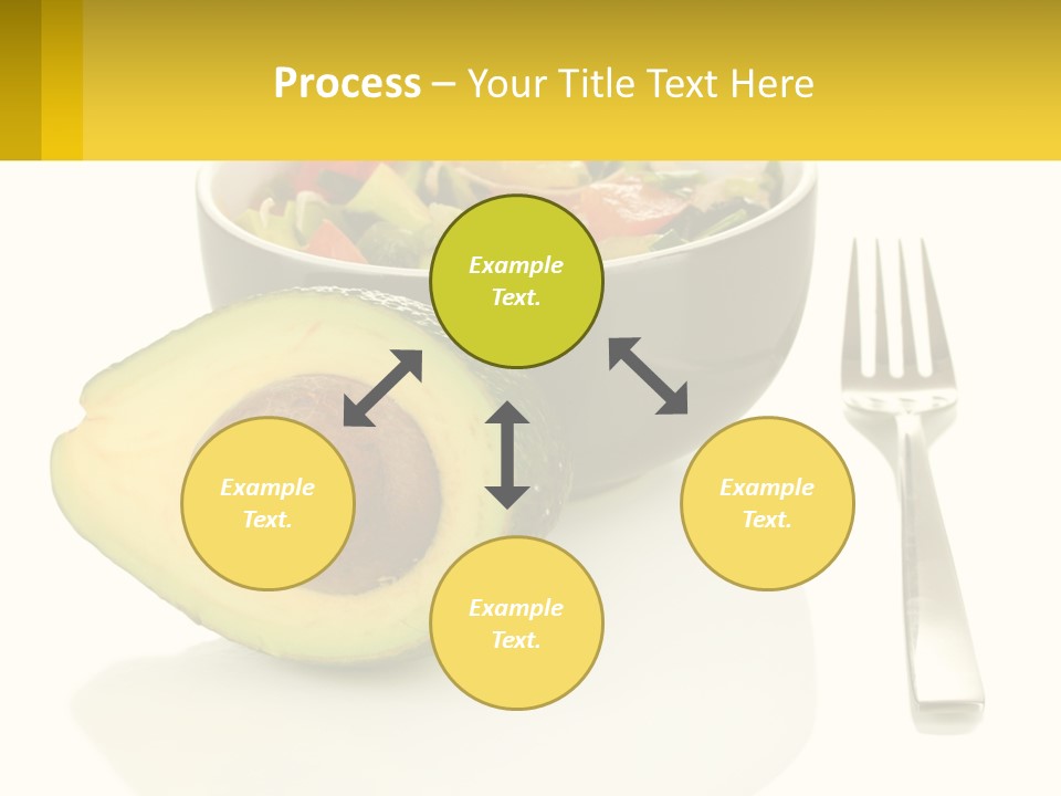 A Bowl Of Salad With An Avocado Next To A Fork PowerPoint Template