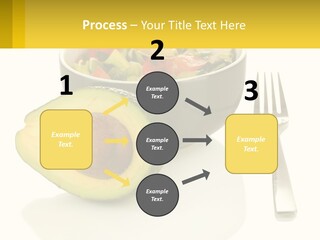 A Bowl Of Salad With An Avocado Next To A Fork PowerPoint Template
