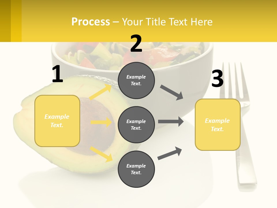 A Bowl Of Salad With An Avocado Next To A Fork PowerPoint Template