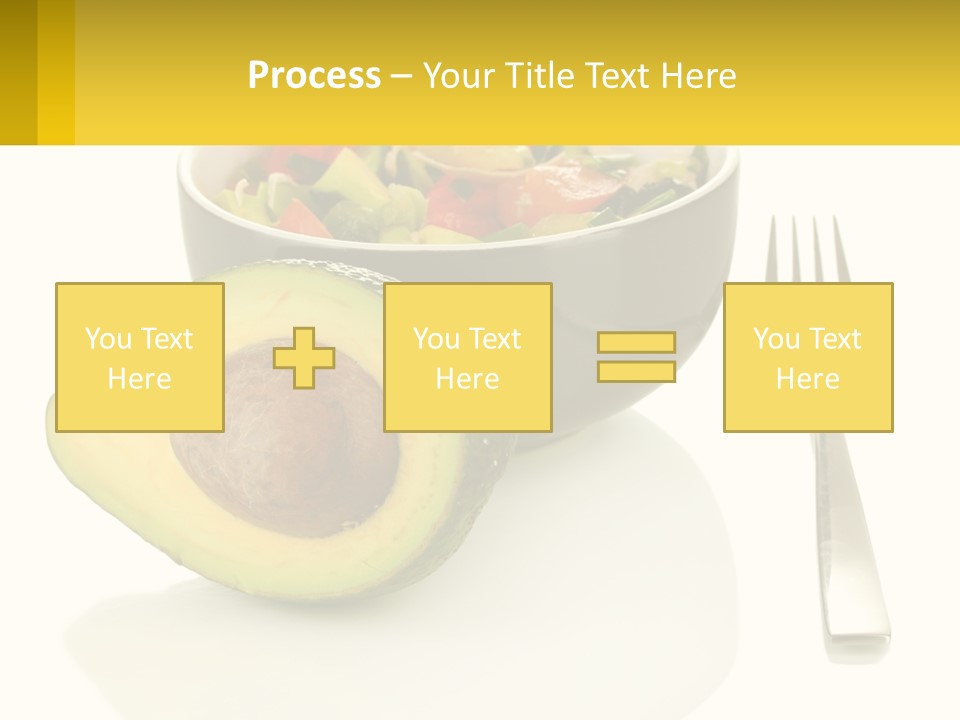 A Bowl Of Salad With An Avocado Next To A Fork PowerPoint Template