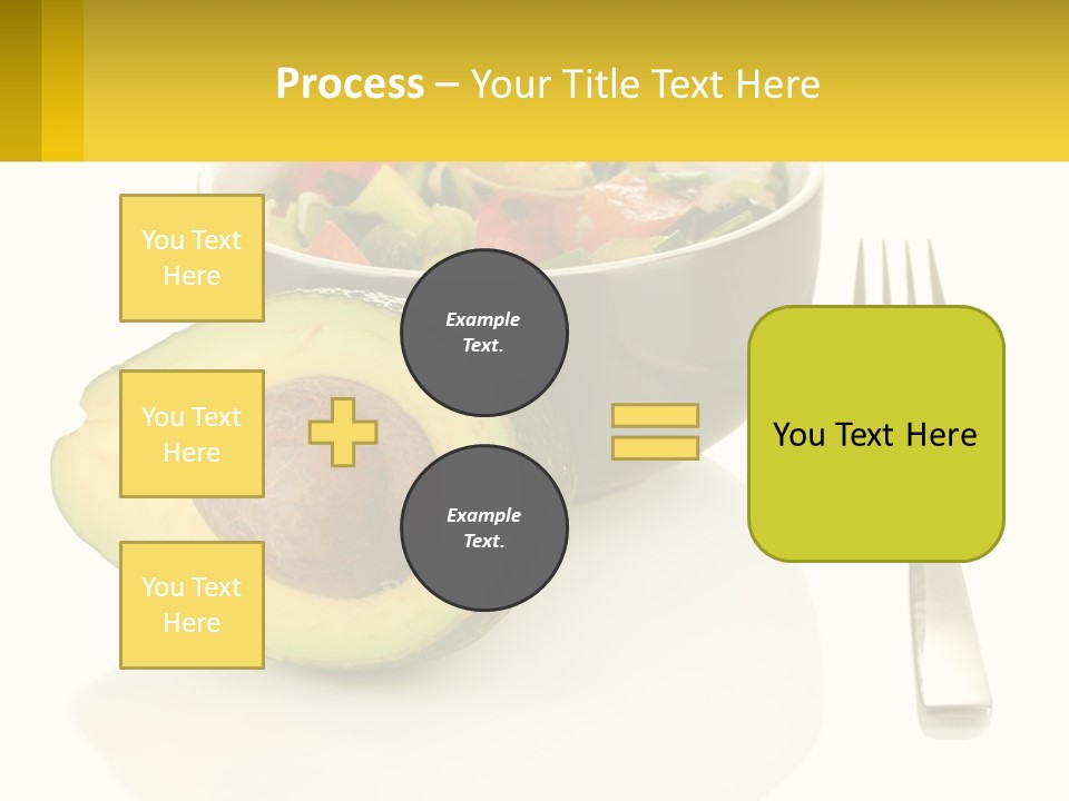 A Bowl Of Salad With An Avocado Next To A Fork PowerPoint Template