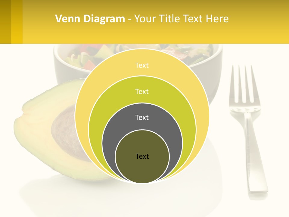 A Bowl Of Salad With An Avocado Next To A Fork PowerPoint Template