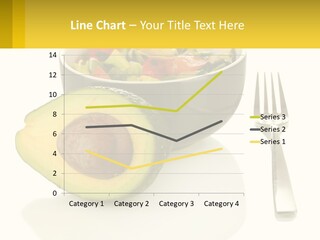A Bowl Of Salad With An Avocado Next To A Fork PowerPoint Template