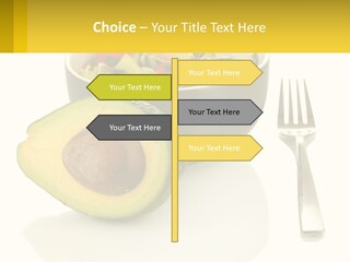 A Bowl Of Salad With An Avocado Next To A Fork PowerPoint Template