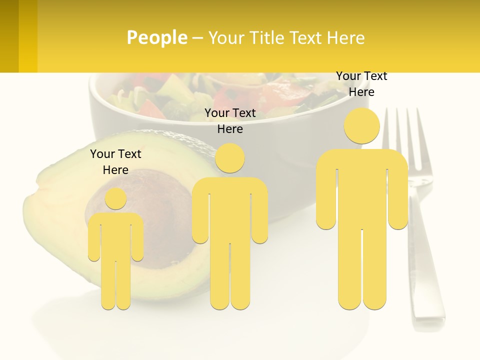 A Bowl Of Salad With An Avocado Next To A Fork PowerPoint Template