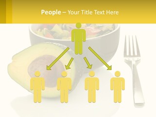 A Bowl Of Salad With An Avocado Next To A Fork PowerPoint Template