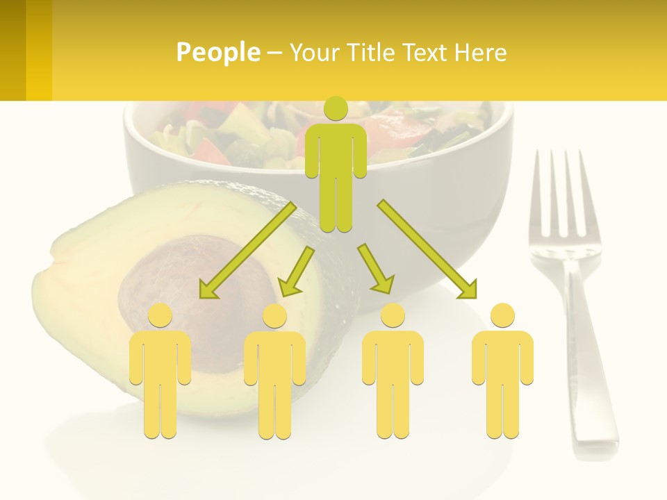A Bowl Of Salad With An Avocado Next To A Fork PowerPoint Template