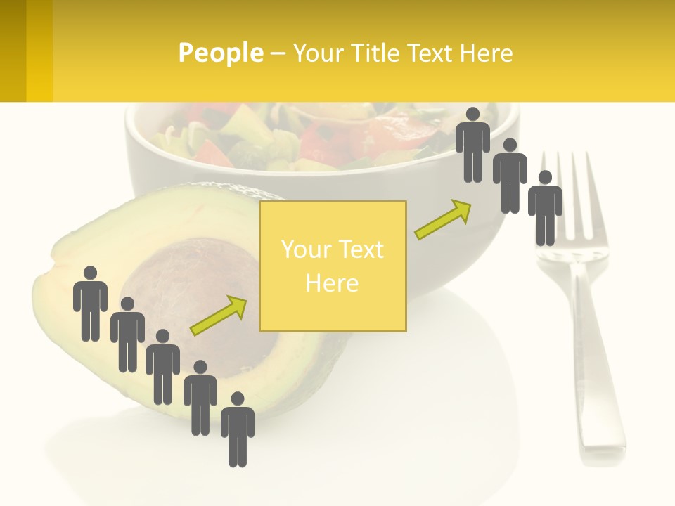 A Bowl Of Salad With An Avocado Next To A Fork PowerPoint Template