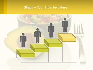 A Bowl Of Salad With An Avocado Next To A Fork PowerPoint Template