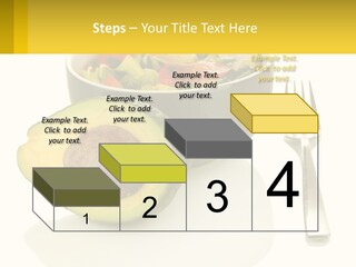 A Bowl Of Salad With An Avocado Next To A Fork PowerPoint Template