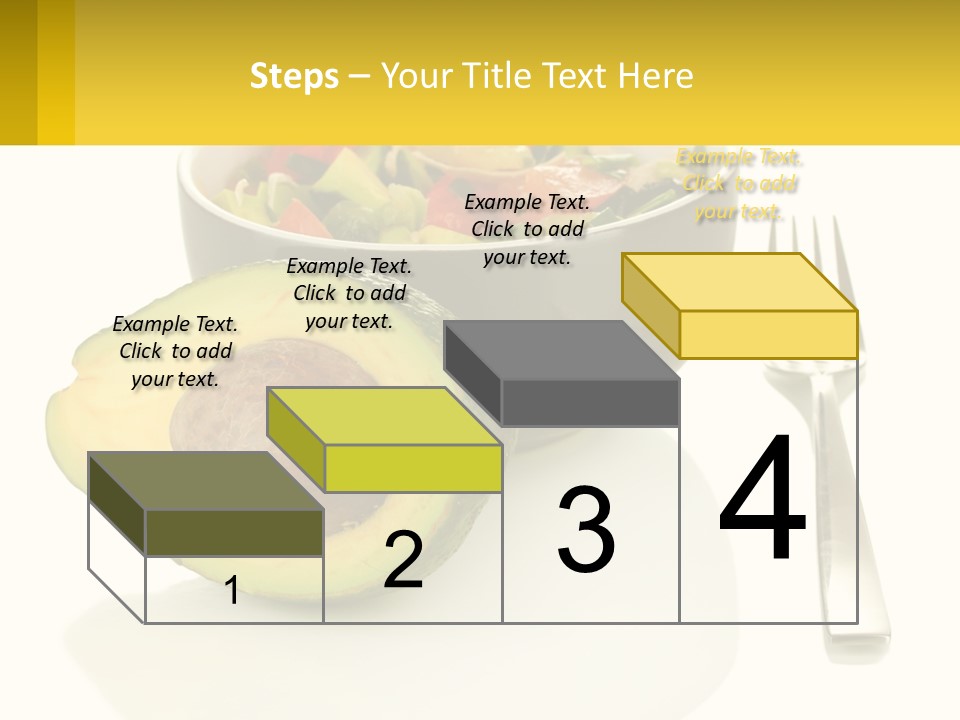A Bowl Of Salad With An Avocado Next To A Fork PowerPoint Template
