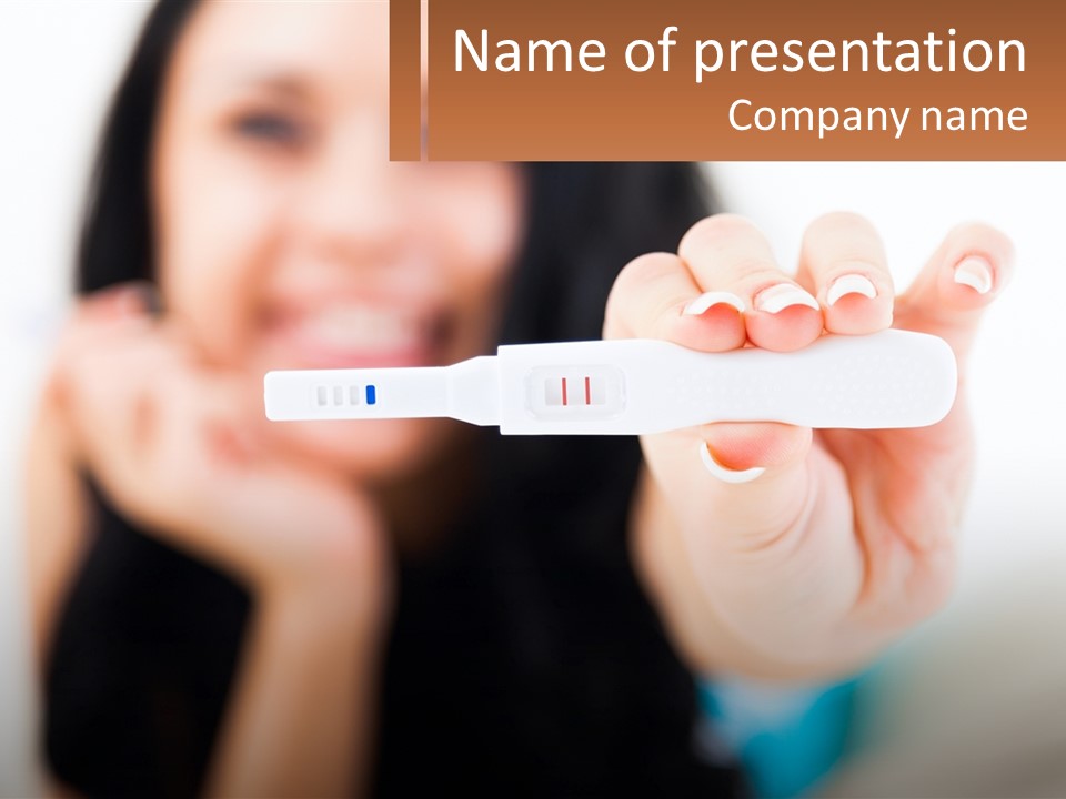 A Woman Holding A Toothbrush In Her Hand PowerPoint Template