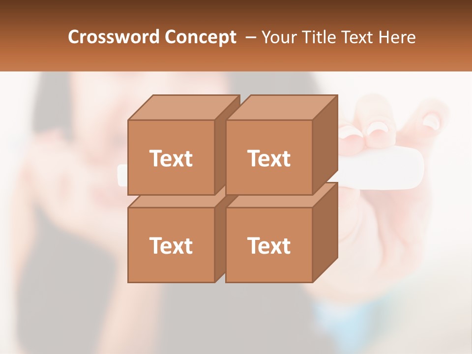 A Woman Holding A Toothbrush In Her Hand PowerPoint Template