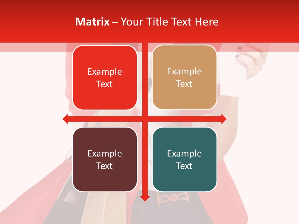 A Woman Holding Shopping Bags And A Cell Phone PowerPoint Template