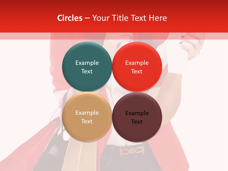 A Woman Holding Shopping Bags And A Cell Phone PowerPoint Template