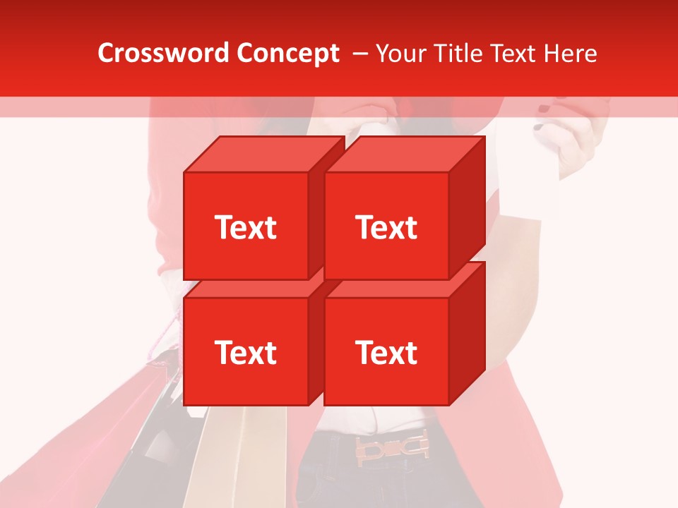 A Woman Holding Shopping Bags And A Cell Phone PowerPoint Template