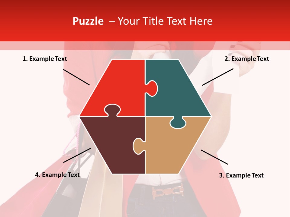 A Woman Holding Shopping Bags And A Cell Phone PowerPoint Template