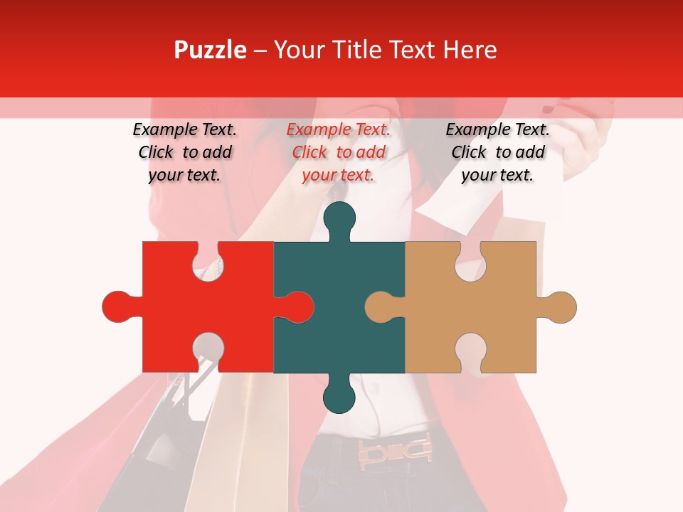 A Woman Holding Shopping Bags And A Cell Phone PowerPoint Template