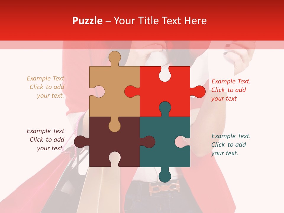 A Woman Holding Shopping Bags And A Cell Phone PowerPoint Template