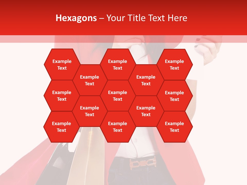 A Woman Holding Shopping Bags And A Cell Phone PowerPoint Template