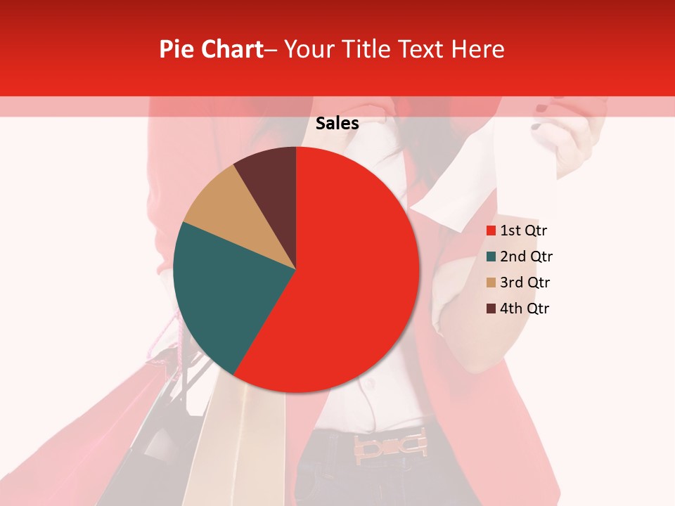 A Woman Holding Shopping Bags And A Cell Phone PowerPoint Template