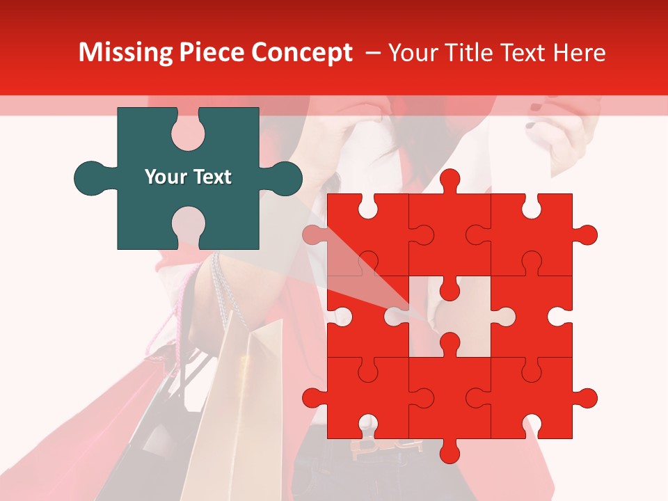 A Woman Holding Shopping Bags And A Cell Phone PowerPoint Template