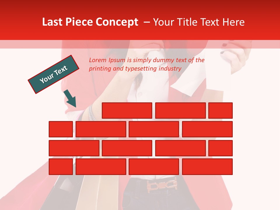 A Woman Holding Shopping Bags And A Cell Phone PowerPoint Template