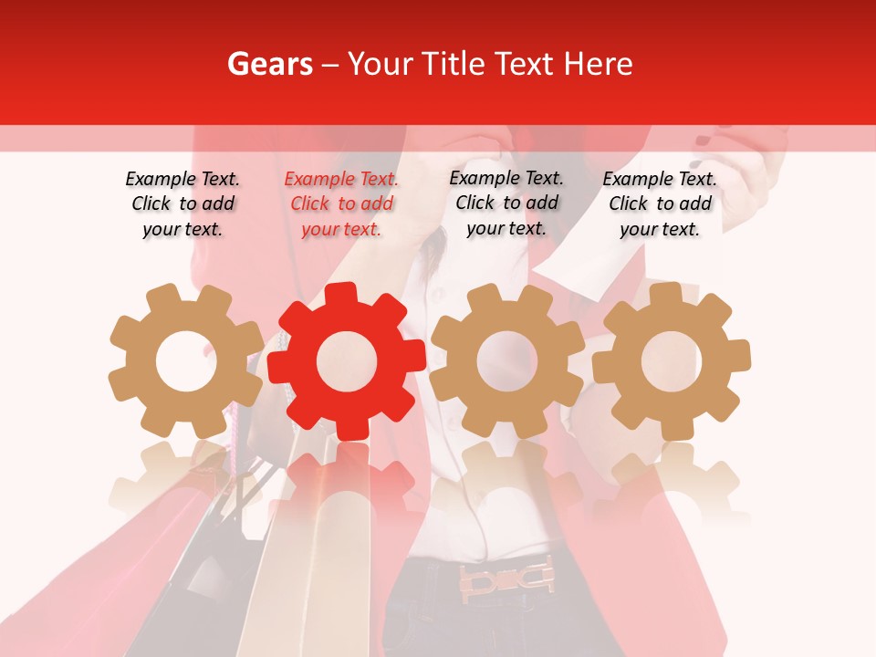 A Woman Holding Shopping Bags And A Cell Phone PowerPoint Template