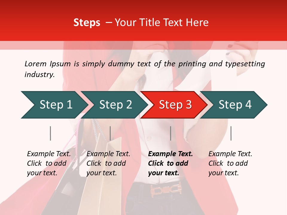 A Woman Holding Shopping Bags And A Cell Phone PowerPoint Template