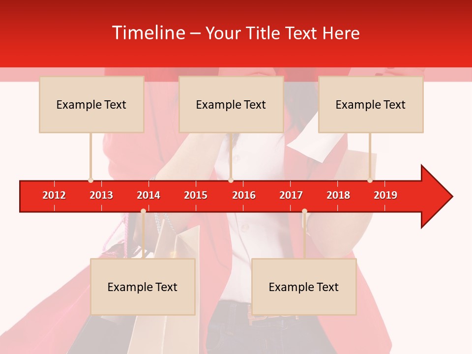 A Woman Holding Shopping Bags And A Cell Phone PowerPoint Template