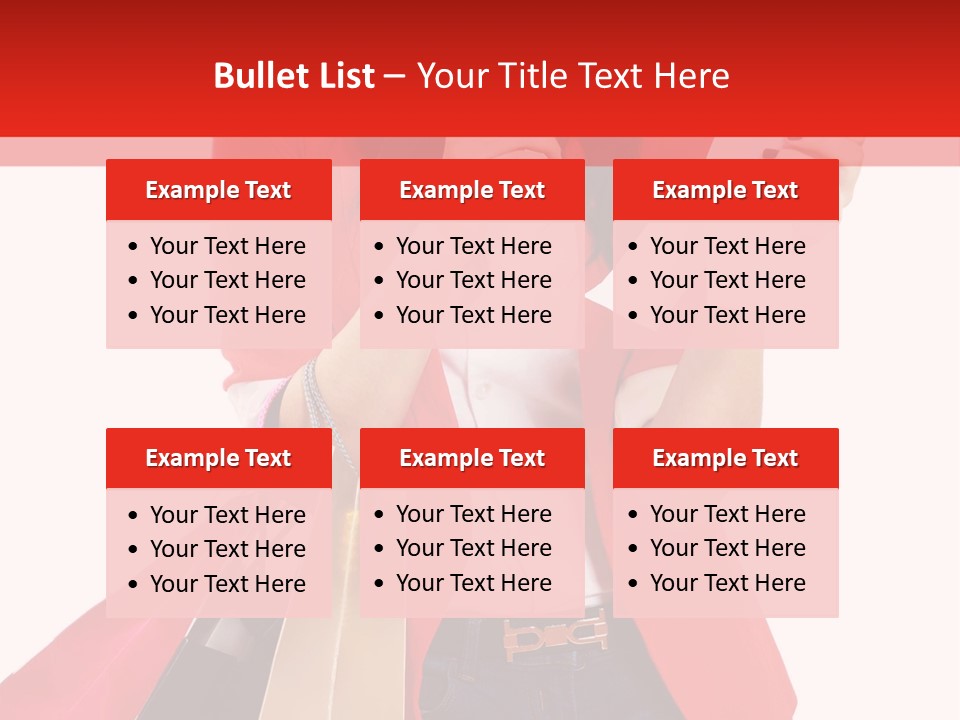 A Woman Holding Shopping Bags And A Cell Phone PowerPoint Template