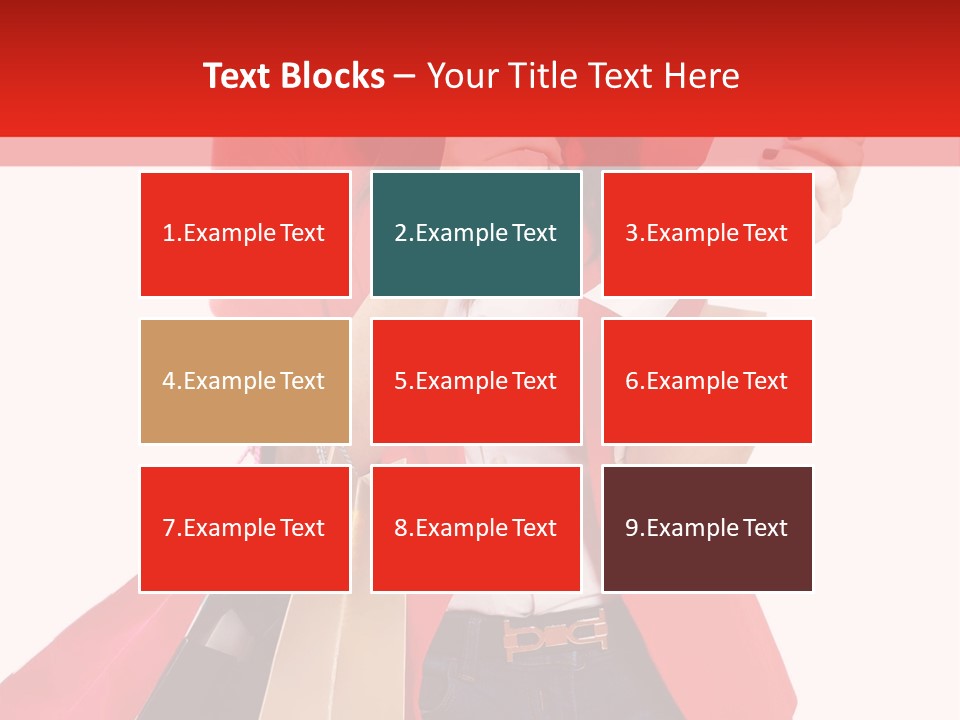 A Woman Holding Shopping Bags And A Cell Phone PowerPoint Template