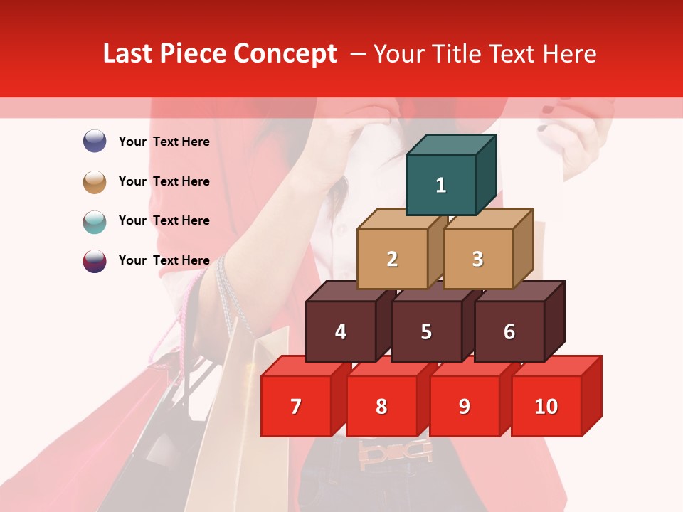 A Woman Holding Shopping Bags And A Cell Phone PowerPoint Template