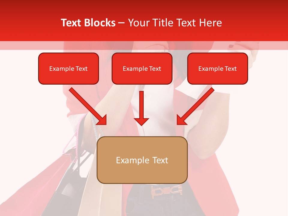 A Woman Holding Shopping Bags And A Cell Phone PowerPoint Template