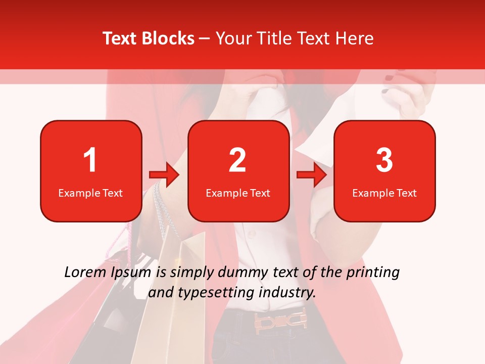 A Woman Holding Shopping Bags And A Cell Phone PowerPoint Template