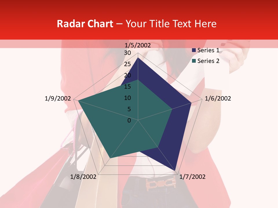 A Woman Holding Shopping Bags And A Cell Phone PowerPoint Template