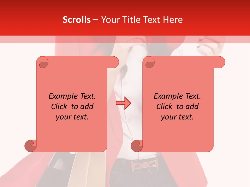 A Woman Holding Shopping Bags And A Cell Phone PowerPoint Template