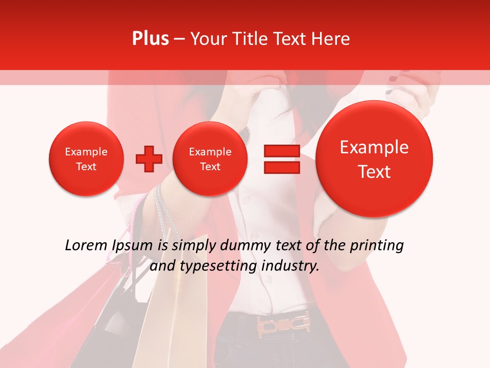 A Woman Holding Shopping Bags And A Cell Phone PowerPoint Template