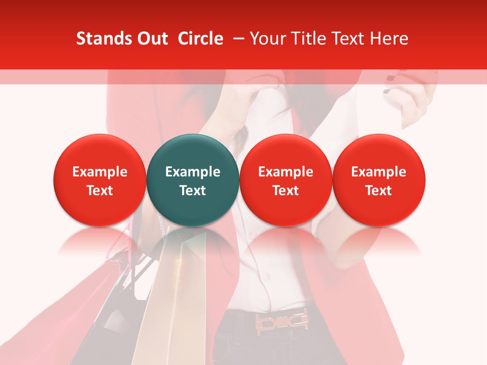 A Woman Holding Shopping Bags And A Cell Phone PowerPoint Template