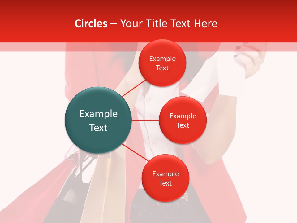 A Woman Holding Shopping Bags And A Cell Phone PowerPoint Template