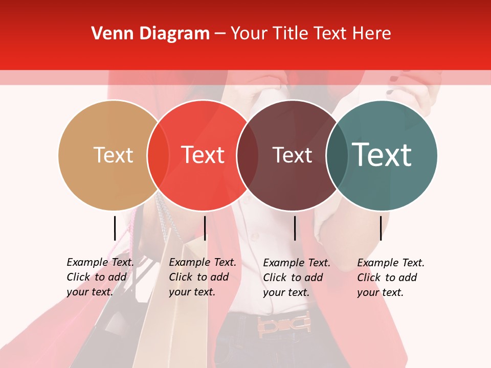 A Woman Holding Shopping Bags And A Cell Phone PowerPoint Template