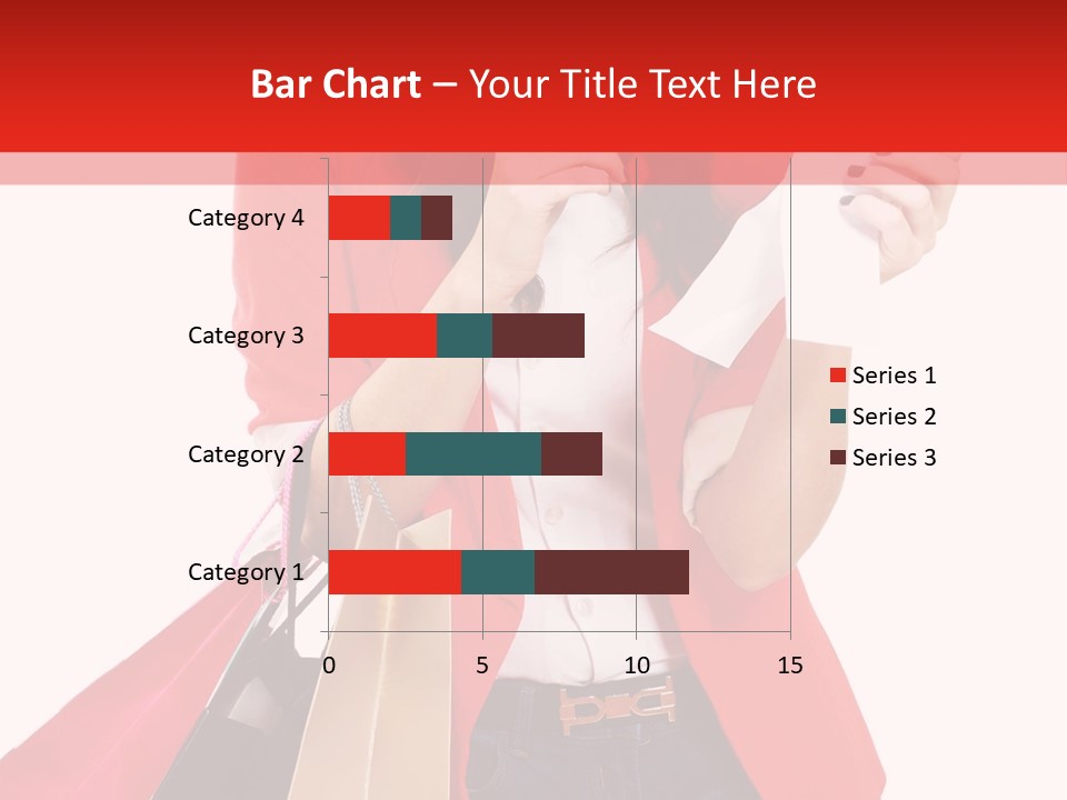 A Woman Holding Shopping Bags And A Cell Phone PowerPoint Template