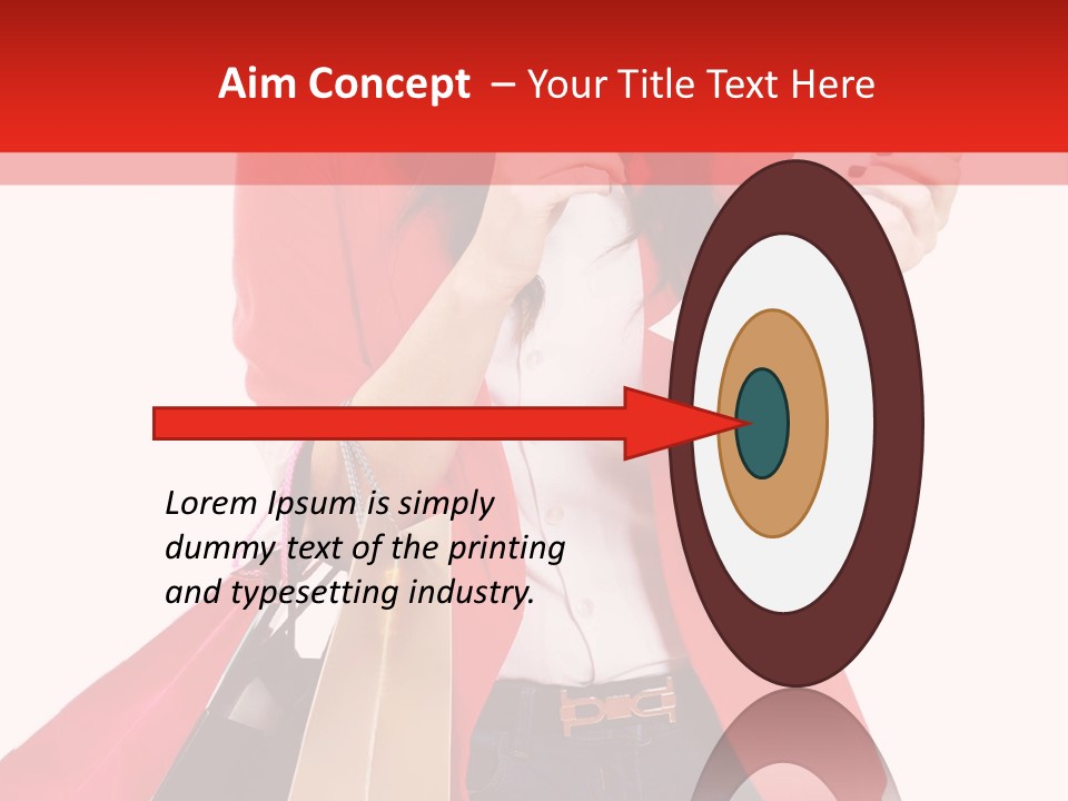 A Woman Holding Shopping Bags And A Cell Phone PowerPoint Template