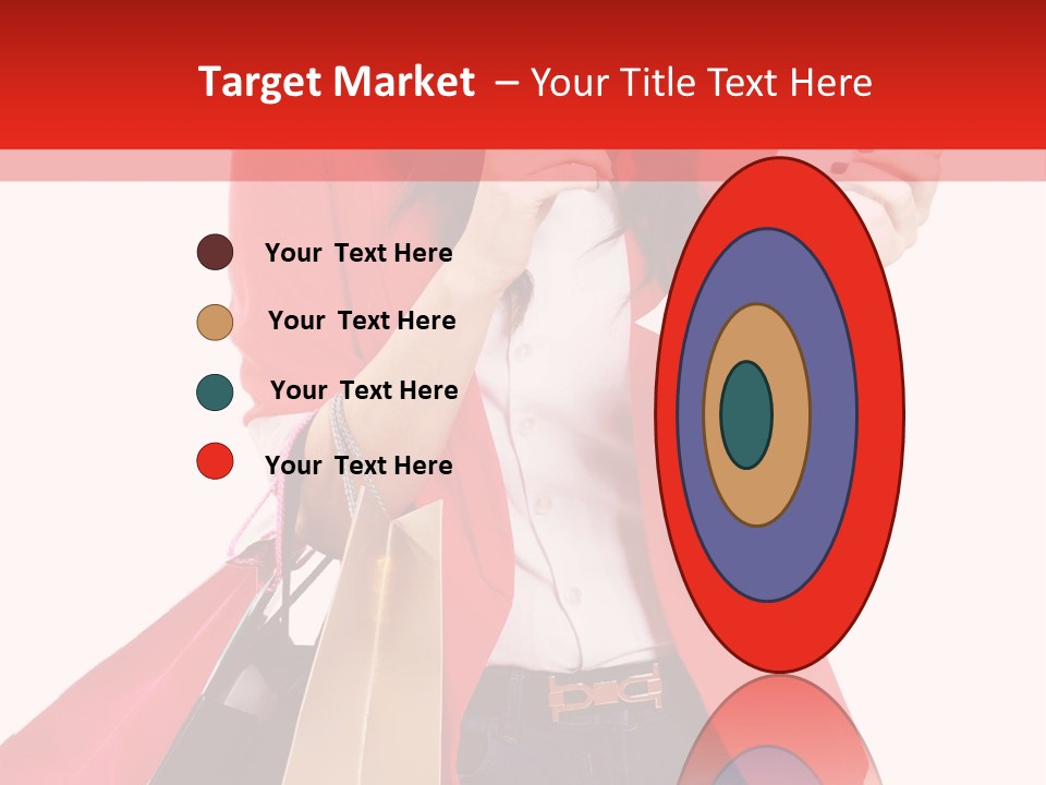 A Woman Holding Shopping Bags And A Cell Phone PowerPoint Template