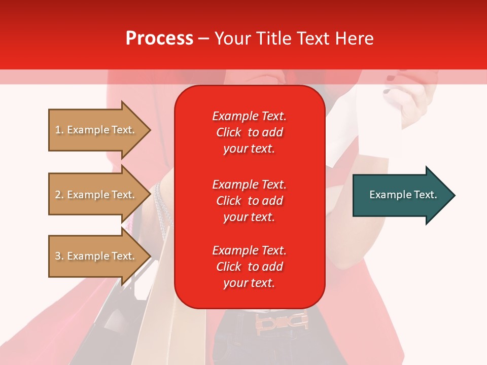 A Woman Holding Shopping Bags And A Cell Phone PowerPoint Template